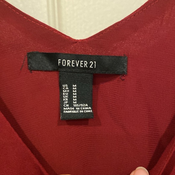 Sexy Red Sleeveless Mini Dress with black lace trim from Forever 21, size M - Picture 2 of 6